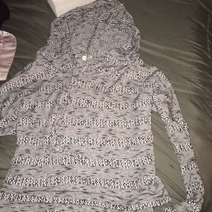 Black And White Cropped Hoodies Sweatshirt